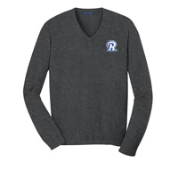 STAFF - Men's V-Neck Sweater - Charcoal Heather